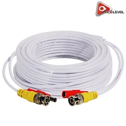 AceLevel Premium 100ft Video/Power BNC RCA Cable (White) CCTV Cable, Cable for CCTV Security Cameras, Siamese Cable, Video and Power Cable, 