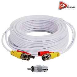 Acelevel Premium 60ft Video/Power BNC RCA Cable for Surveillance Cameras (White) CCTV Cable, Cable for CCTV Security Cameras, Siamese Cable, Video and Power Cable, 