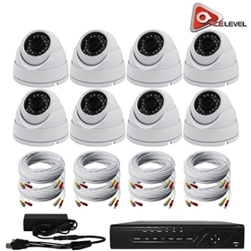 AceLevel 8 Channel HD AHD DVR Kit with 8 x 1080P Night Vision Weatherproof Dome Cameras and 1TB